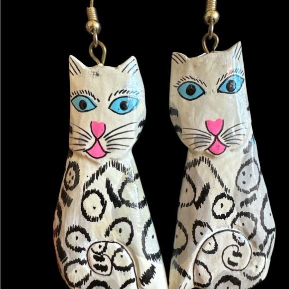 Other - Handcrafted Vintage Cat Earrings
